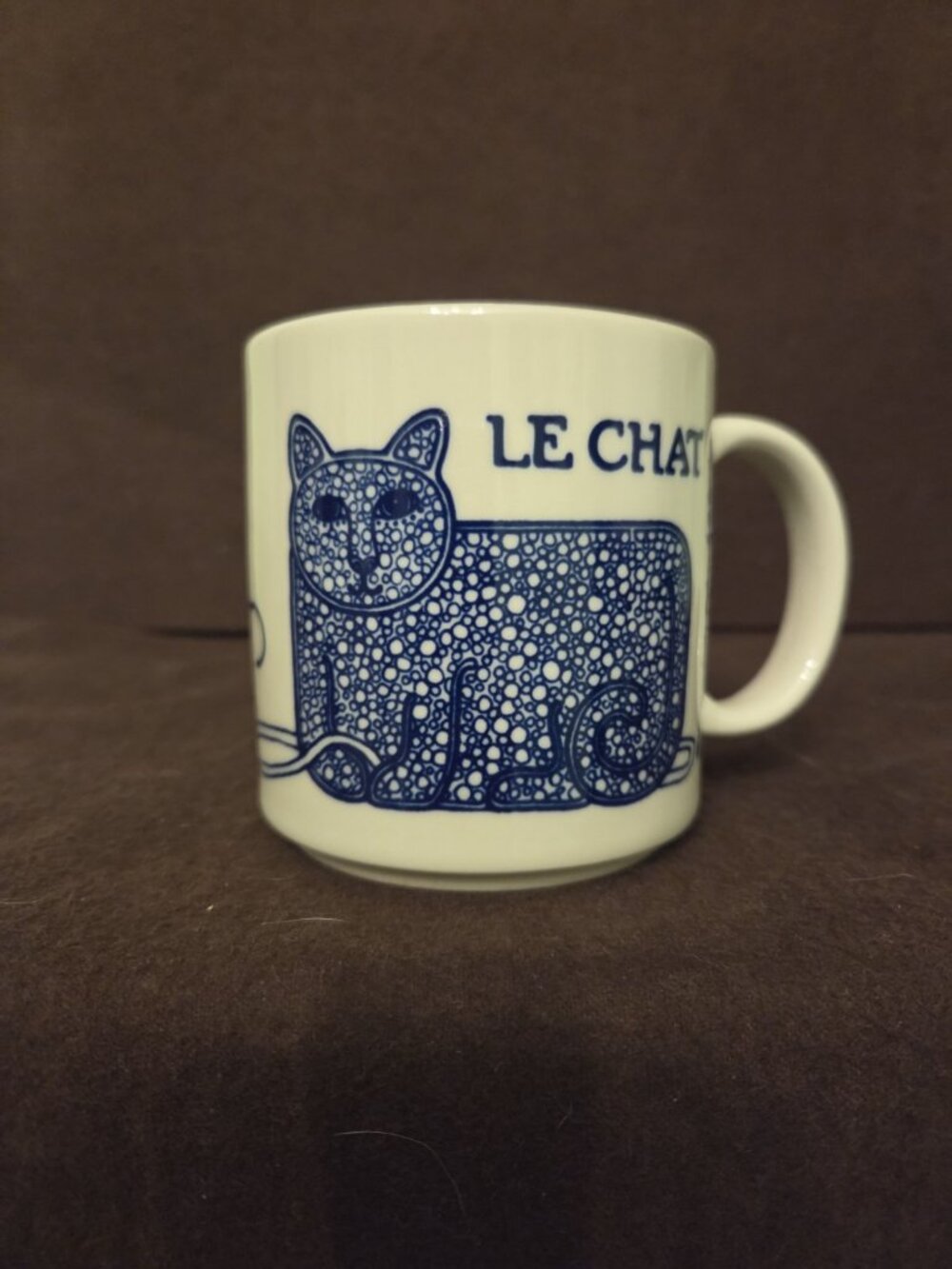Vintage Taylor & Ng "Le Chat" 1978 Mug Blue Cat & Yarn Ball San Francisco